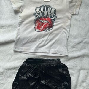Rolling Stones Kids Matching Set - White and Black Small Shop